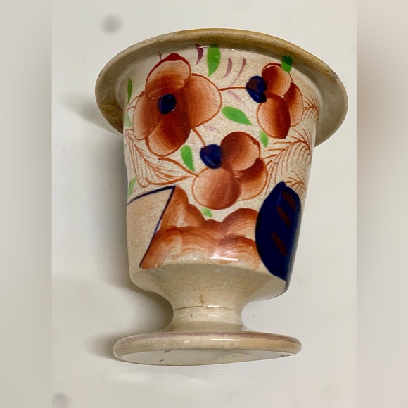 19th Century Antique Gaudy Welsh Pot de Fleurs II Pattern Pedestal Urn Rare - Picture 11 of 16